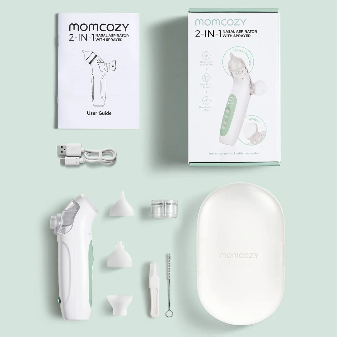 Aspirador Nasal Eléctrico con Pulverizador y Succión Momcozy