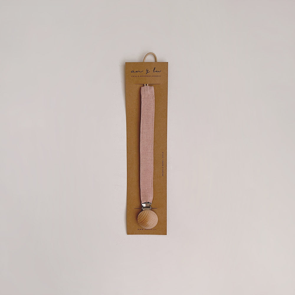 Porta Chupete Lino Rosa Viejo An y Lu