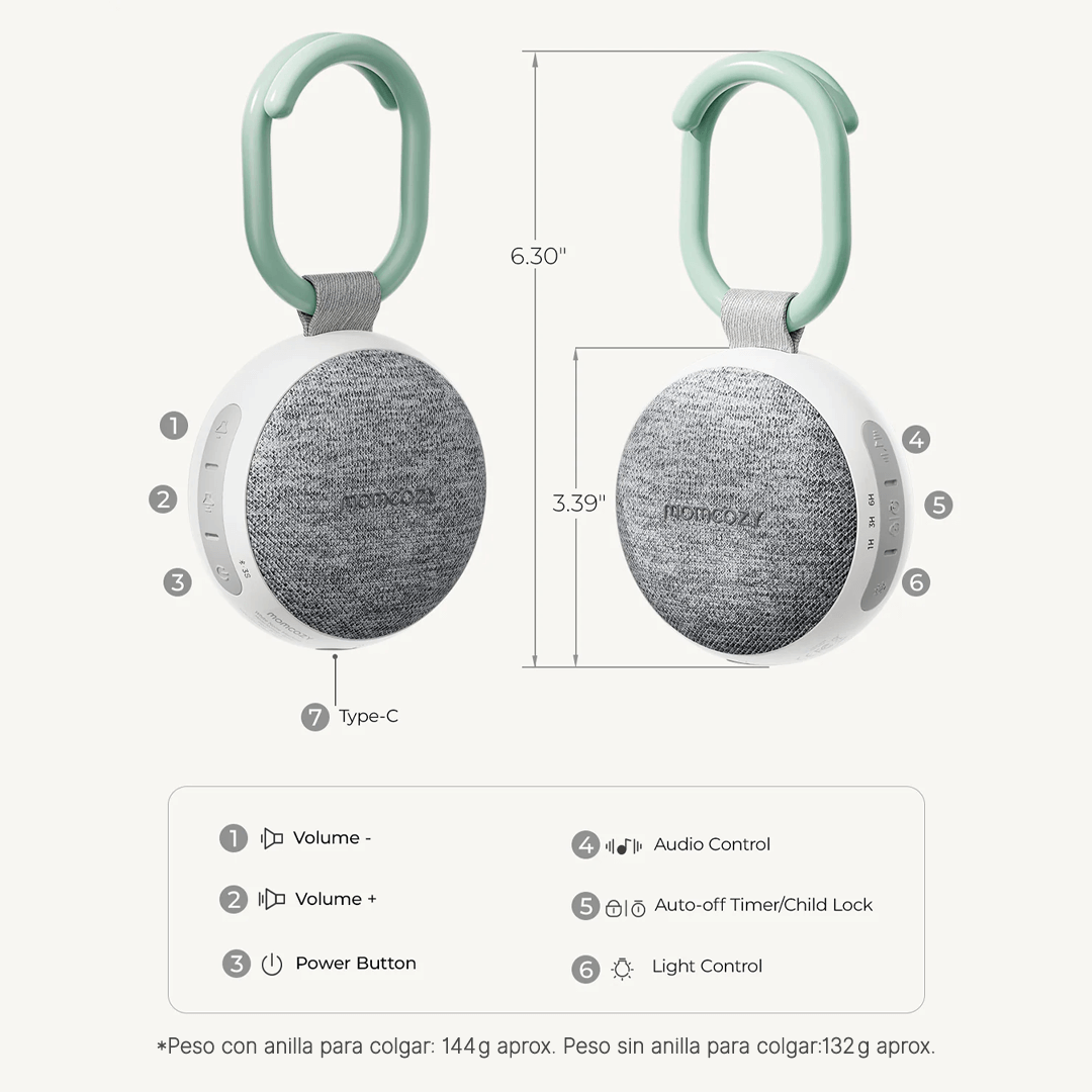 Ruido Blanco Portatil para Coche de Bebe Momcozy