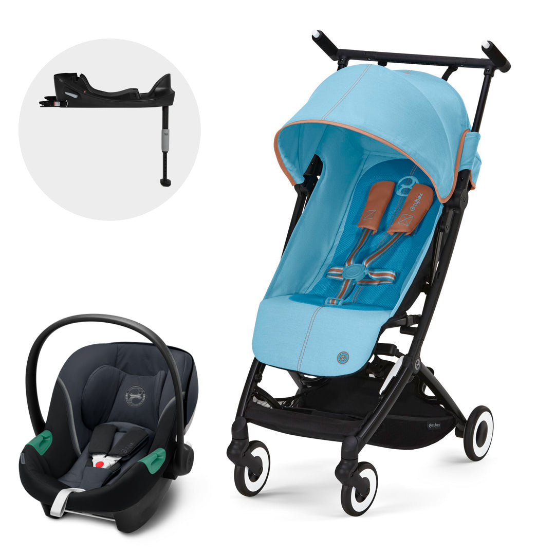 huevito cybex Travel System Coche Libelle + Silla Huevito Aton S2 + Base Beach Blue – Minibee.cl