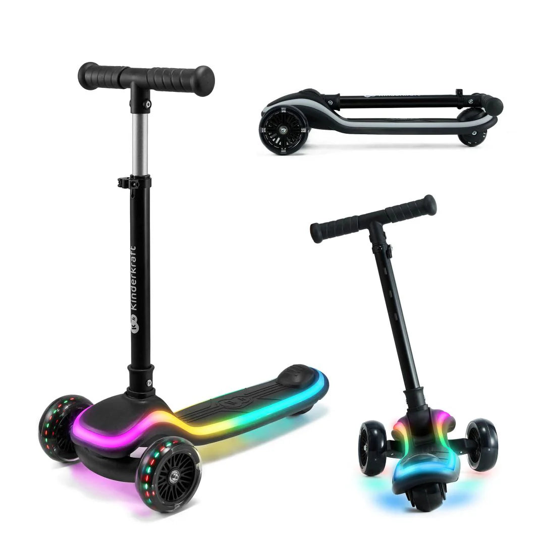 Scooter con luces LED Raket Black Kinderkraft