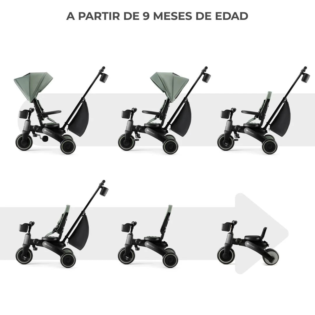 Triciclo Multifuncional JAZZ 6 en 1 Green KinderKraft