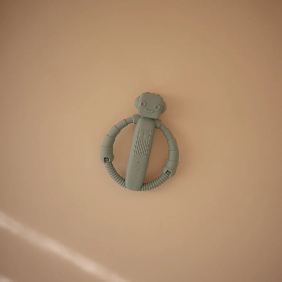 Mordedor y sonajero Robot Azul Cambridge Mushie