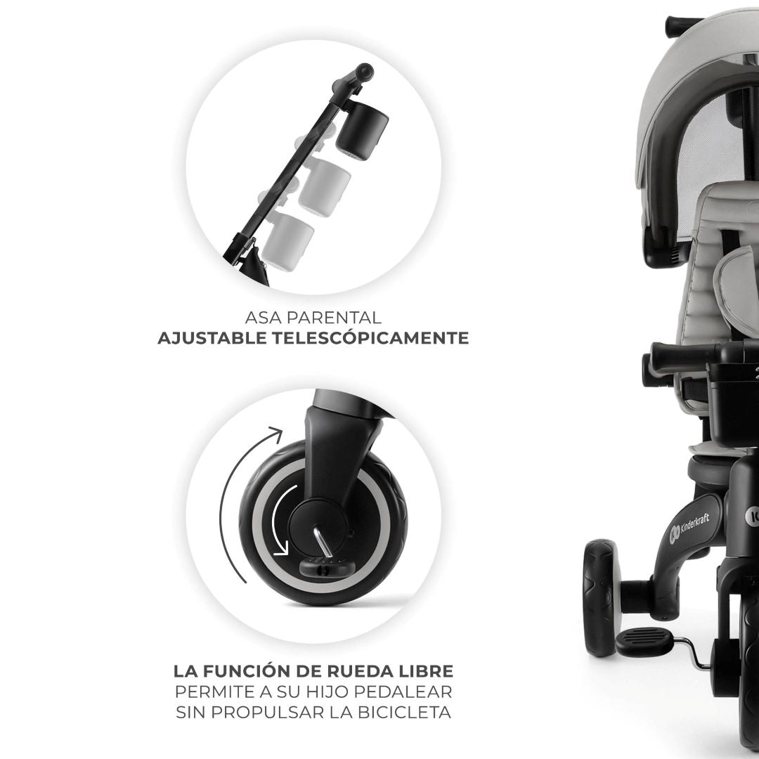 Triciclo Multifuncional JAZZ 6 en 1 Grey KinderKraft