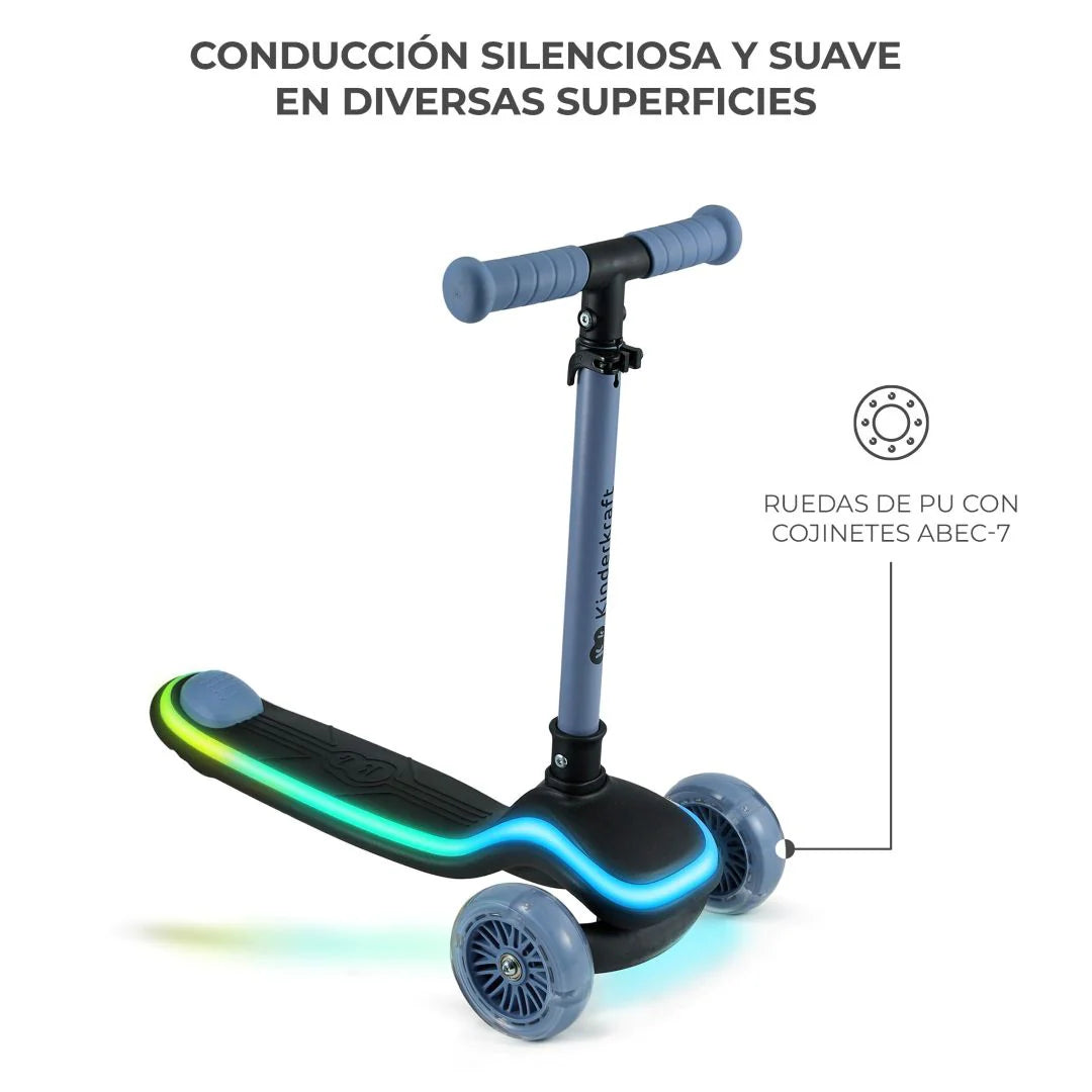 Scooter con luces LED Raket Blue Kinderkraft