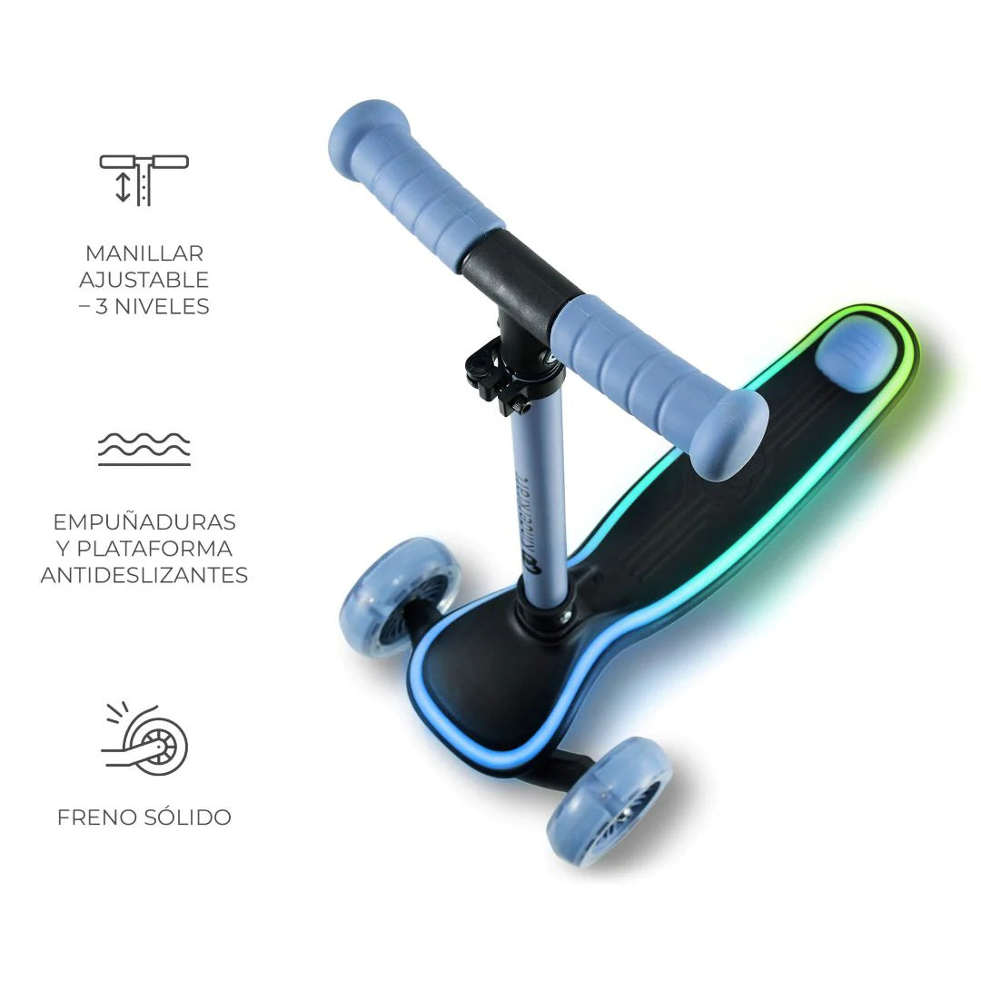 Scooter con luces LED Raket Blue Kinderkraft