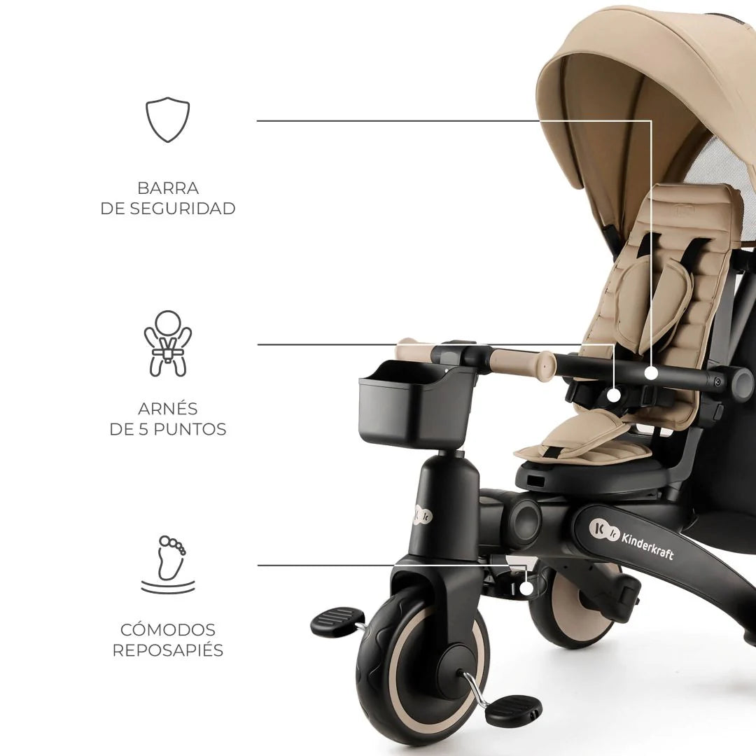 Triciclo Multifuncional JAZZ 6 en 1 Beige KinderKraft