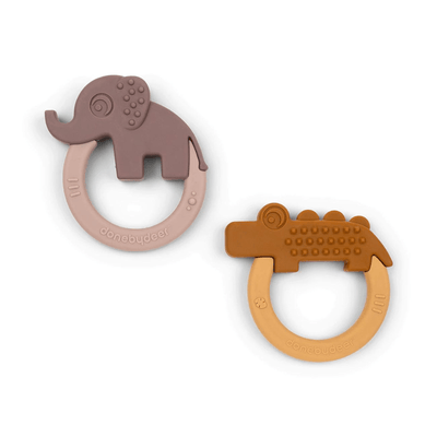 Set 2 mordedores Deer Friends mostaza y rosa Done By Deer