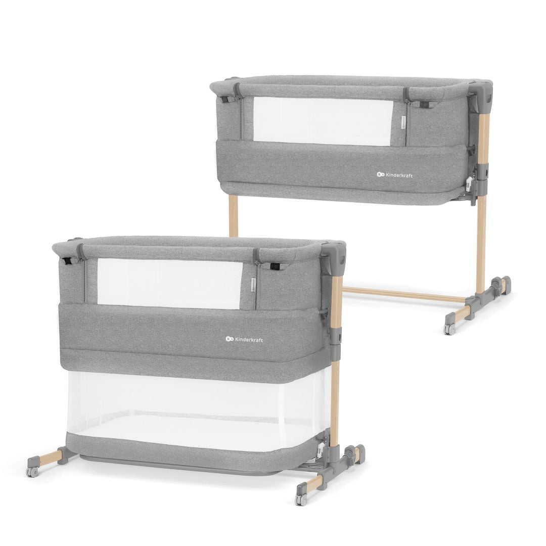 Cuna Colecho Neste Grow Light Grey Full Wood KinderKraft