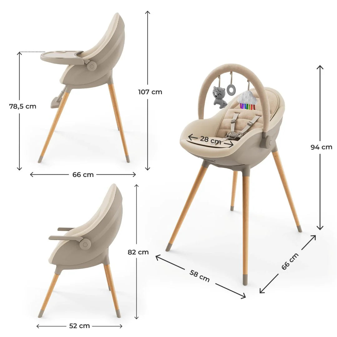 Silla de comer evolutiva 3 en 1 FINI UP Beige KinderKraft