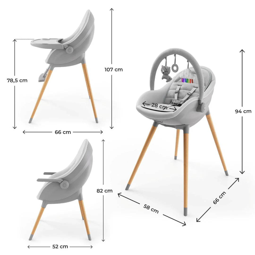 Silla de comer evolutiva 3 en 1 FINI UP Grey KinderKraft
