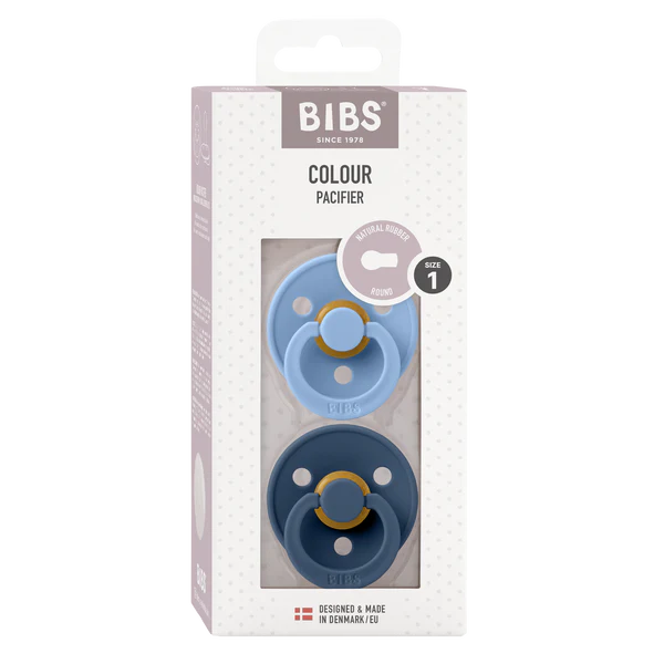 Chupete Bibs Colour x2 | 0-6 Meses | Sky Blue & Steel Blue