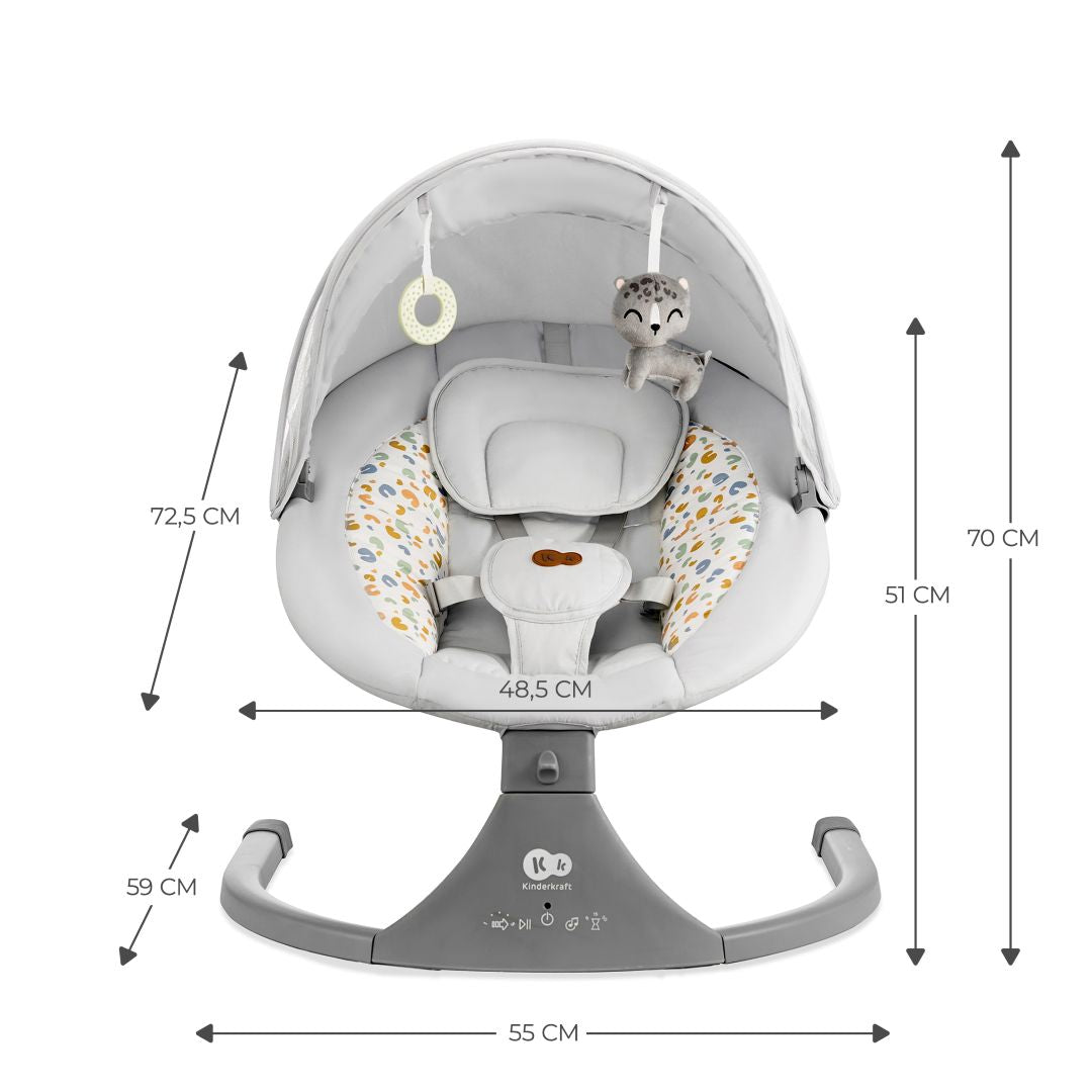 Silla Mecedora eléctrica Lumi 2 Light Grey KinderKraft