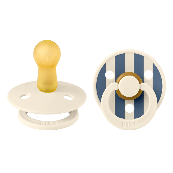 Chupete Bibs Colour STUDIO Redondo X2 | 6-18 Meses | Ivory Steel Blue