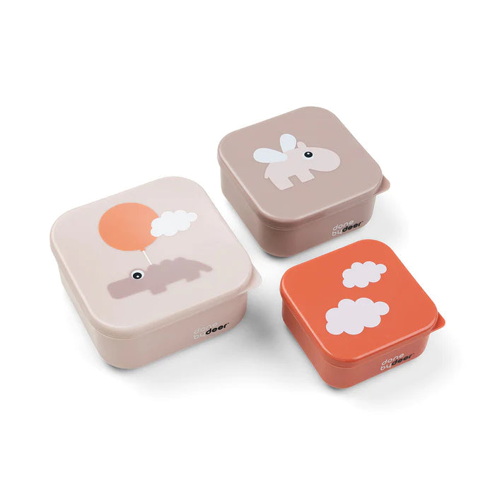 Set de 3 cajas para snack Nube Beige Rosa Done By Deer