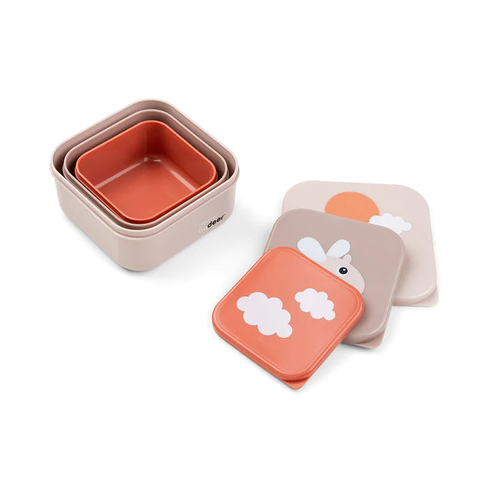 Set de 3 cajas para snack Nube Beige Rosa Done By Deer