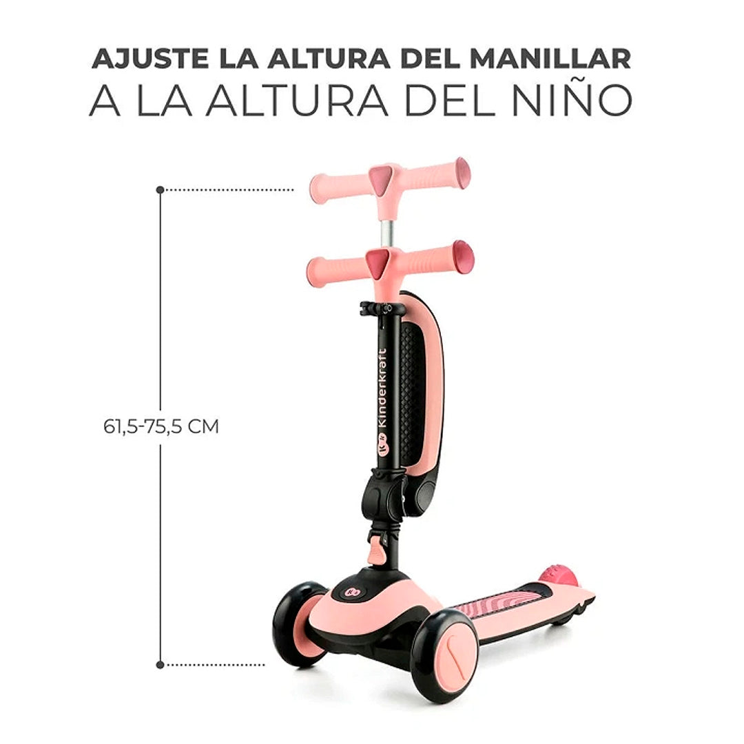 Scooter Triciclo 2 EN 1 HALLEY Rosa Pink Kinderkraft