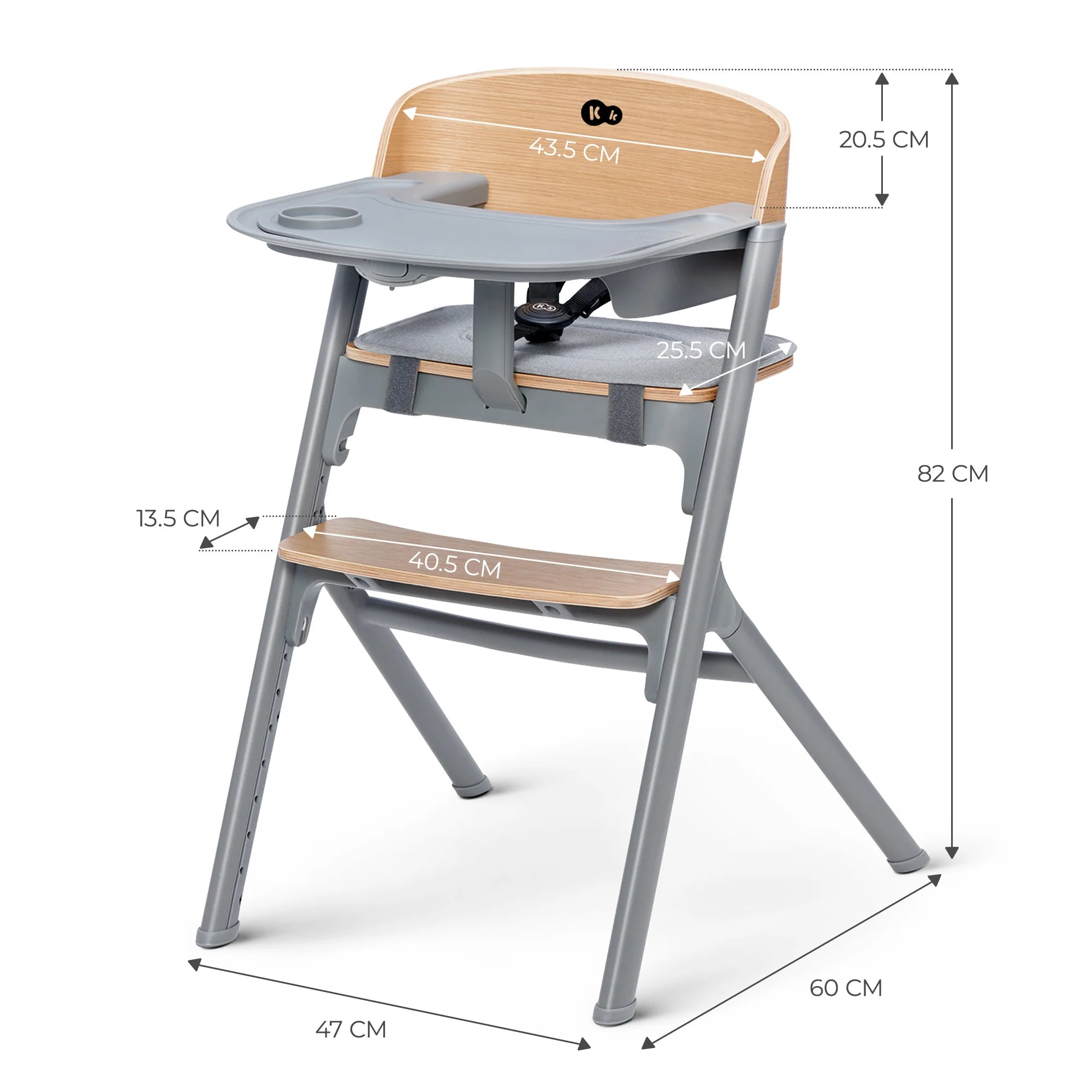 Silla de comer evolutiva LIVY 4 en 1 incluye silla mecedora Calmee KinderKraft