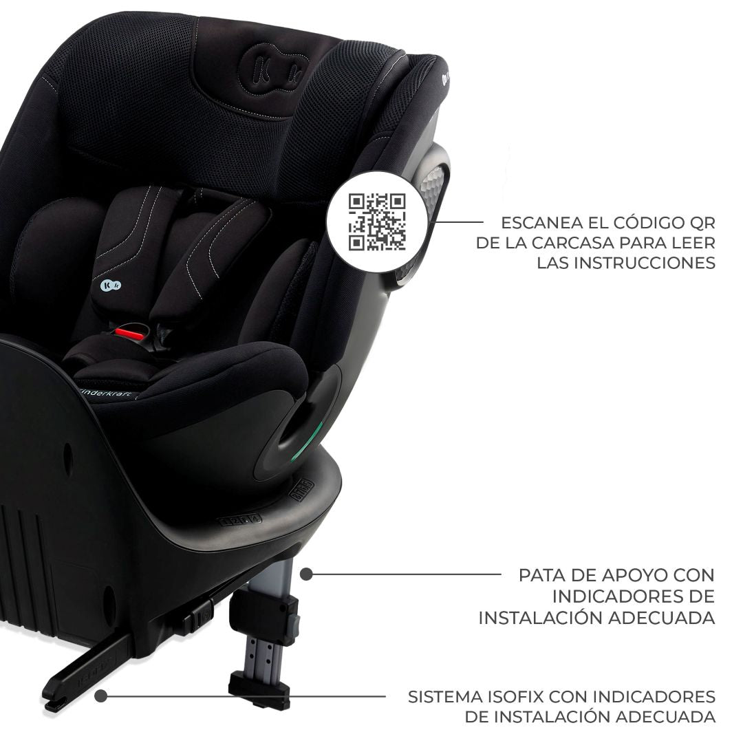 Silla de auto convertible todo en 1 XRIDER 2 i-Size Black Kinderkraft
