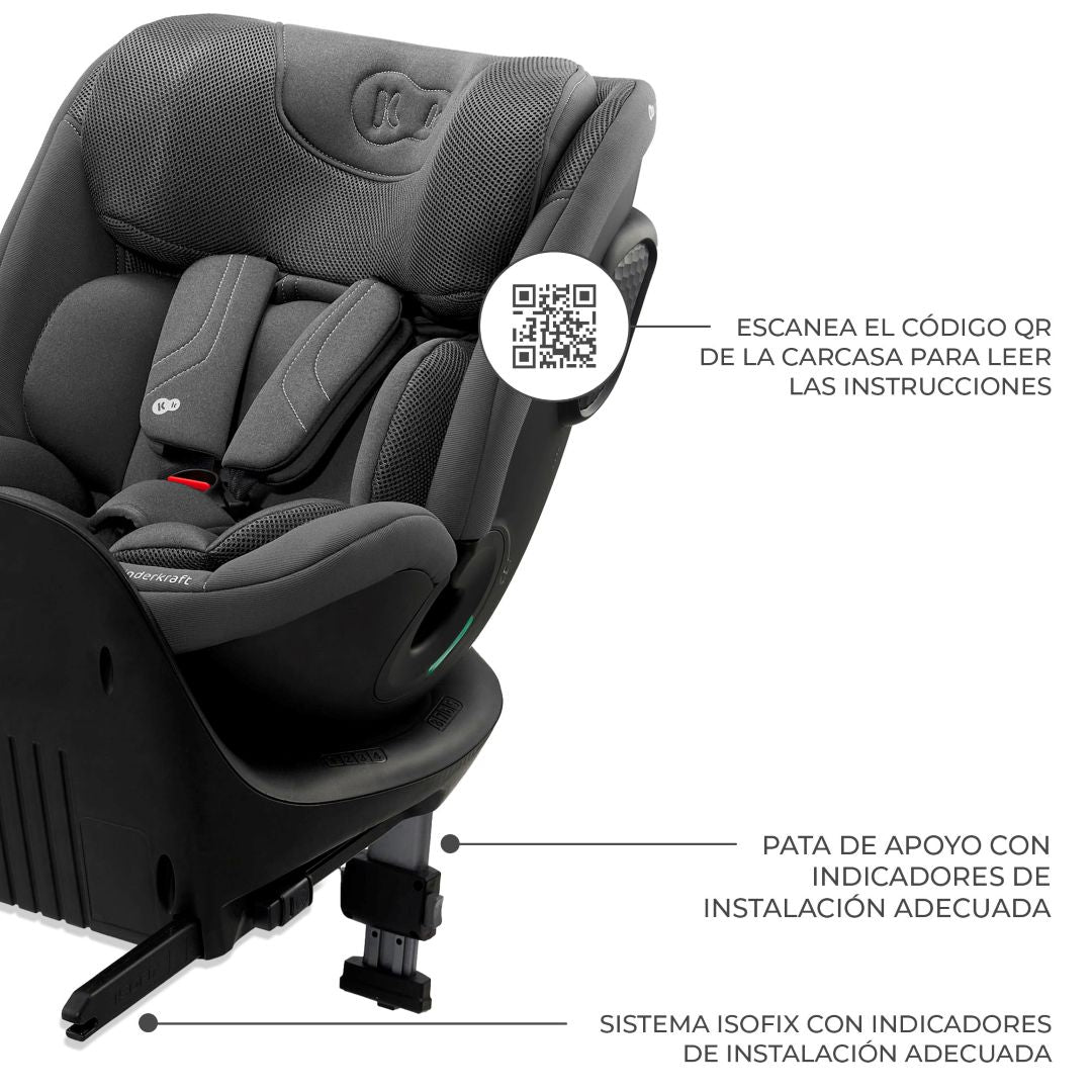 Silla de auto convertible todo en 1 XRIDER 2 i-Size Grey Kinderkraft