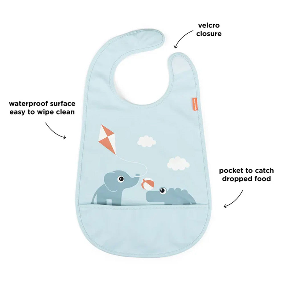 Babero con Velcro Playground azul Done By Deer