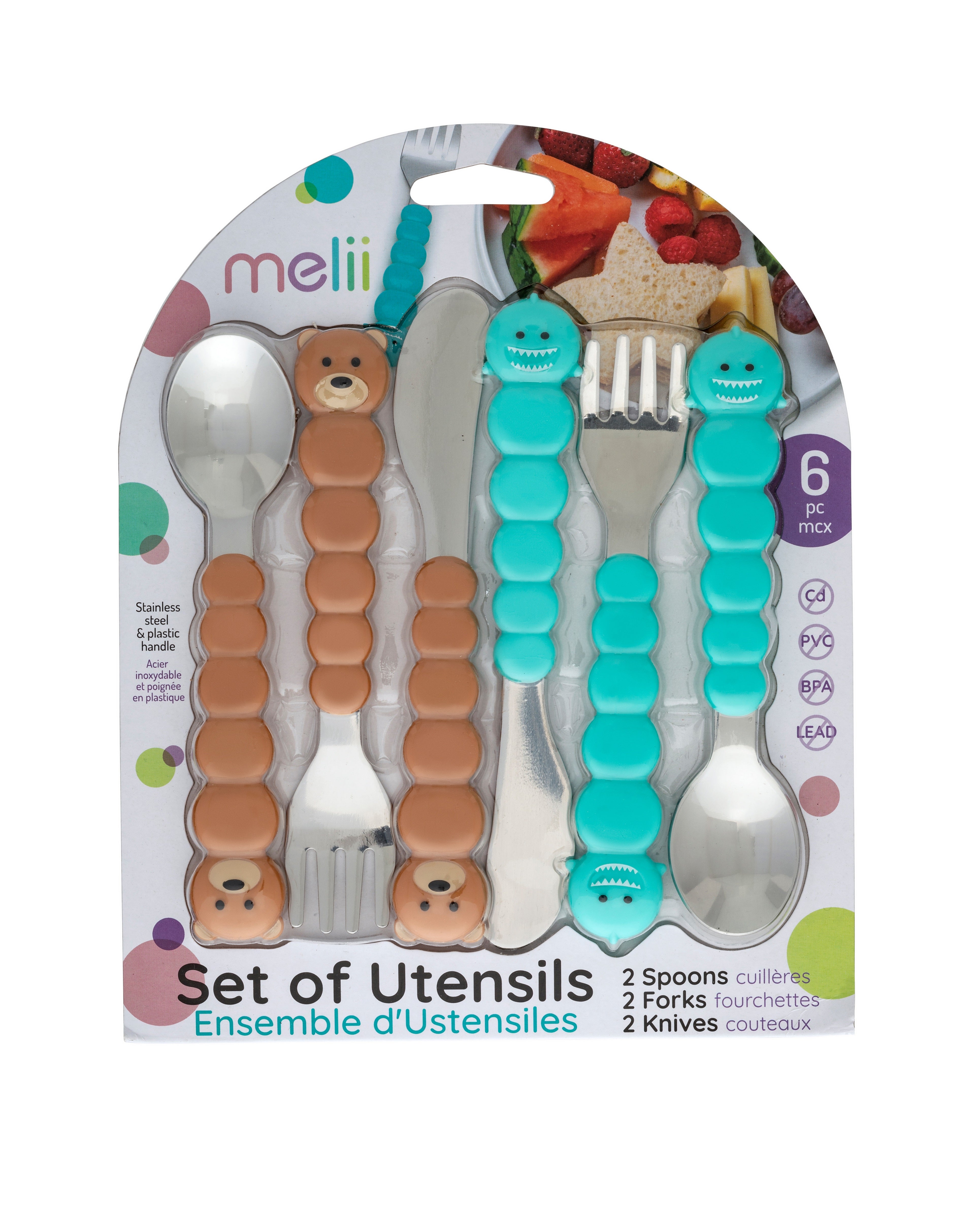 Set de 6 cubiertos Tiburon Oso Melii