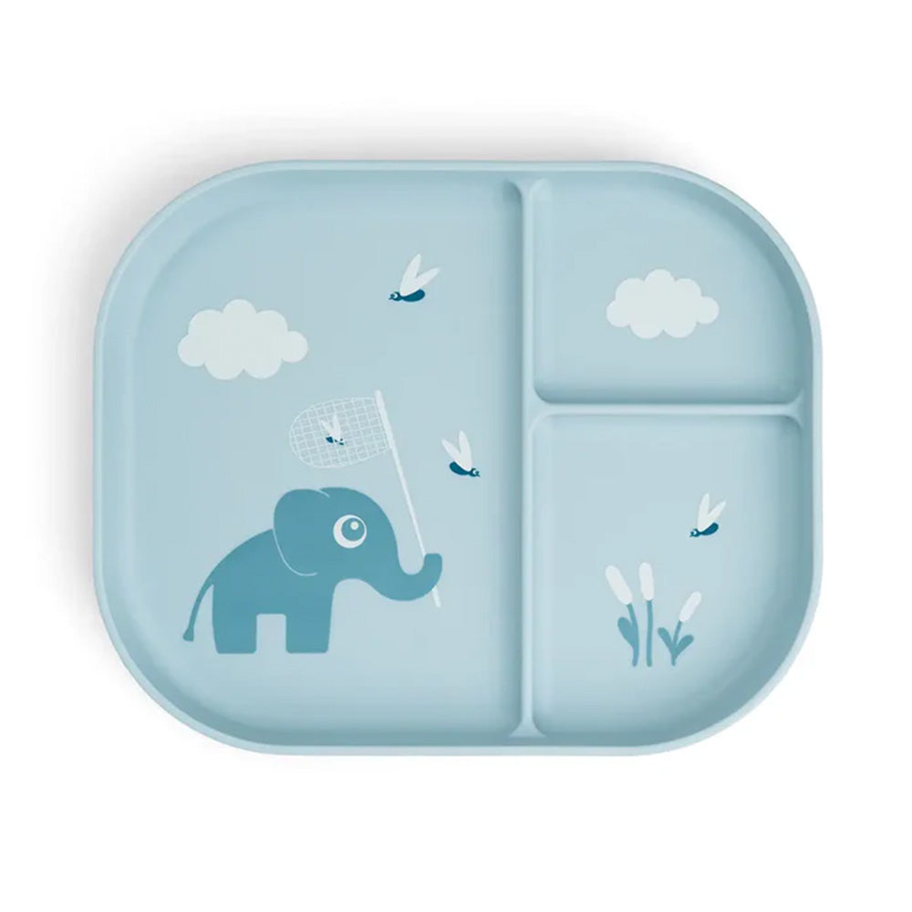 Plato Foodie con compartimentos Tiny Farm azul Done By Deer