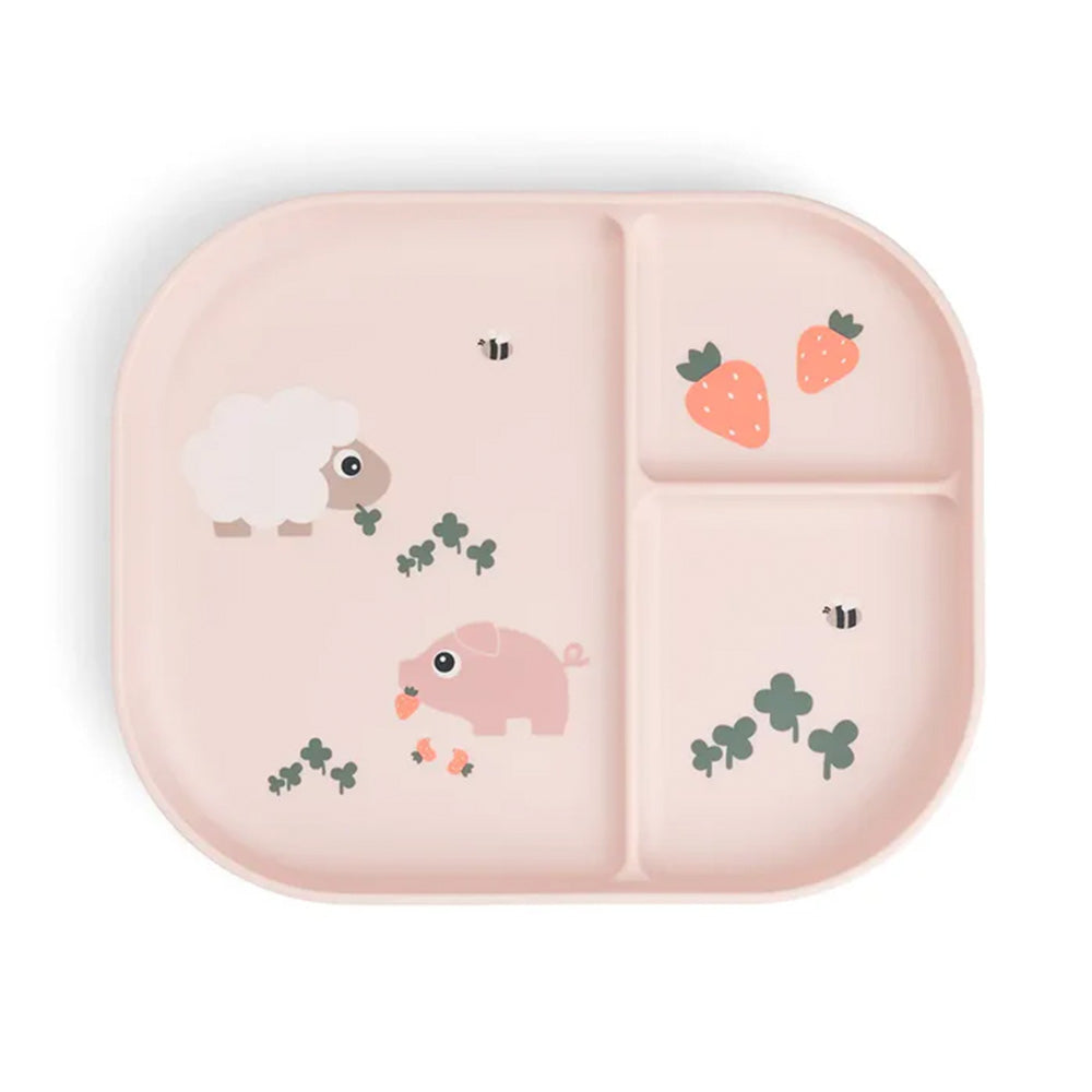 Plato Foodie con compartimentos Tiny Farm rosa Done By Deer