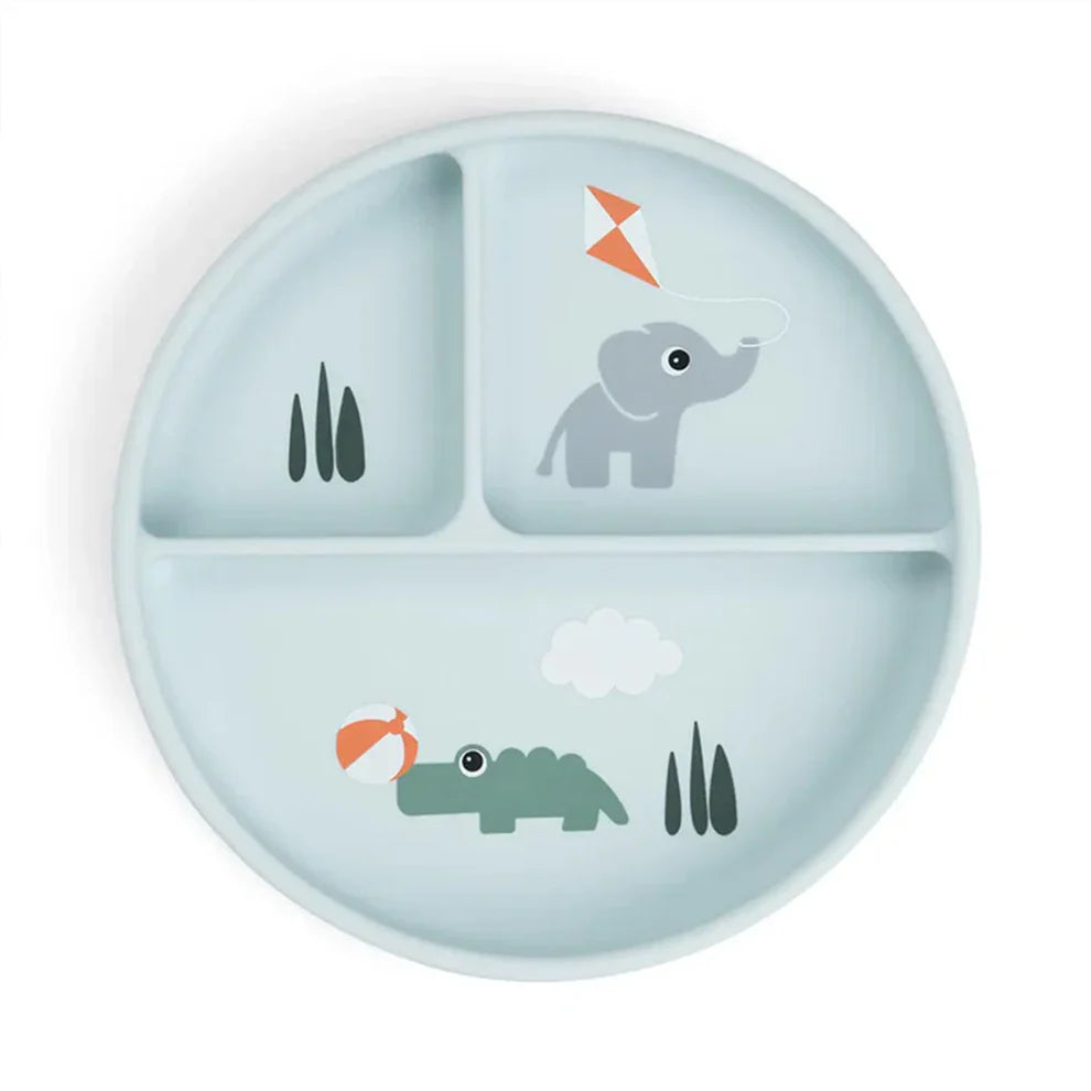 Plato con compartimentos y ventosa Playground Azul Done By Deer