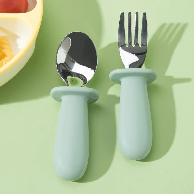 Set de Cuchara y Tenedor Verde The Baby Nation