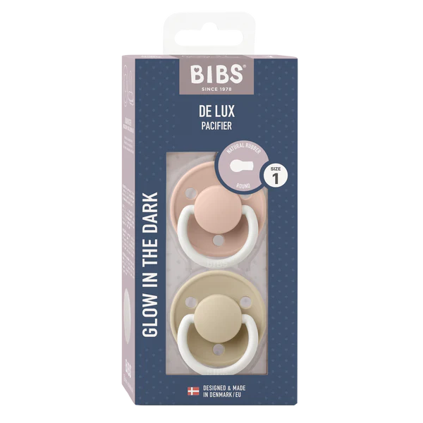 Chupete Bibs De Lux Redondo X2 | 0-6 Meses | Blush & Vanilla Glow Night