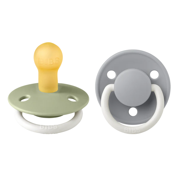 Chupete Bibs De Lux Redondo X2 | 0-6 Meses | Sage & Cloud Glow Night