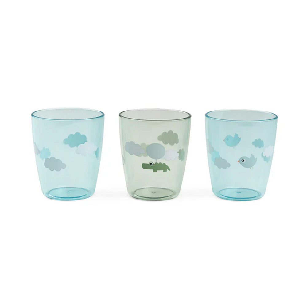 Set 3 mini vasos Yummy Happy Clouds Verde Done By Deer