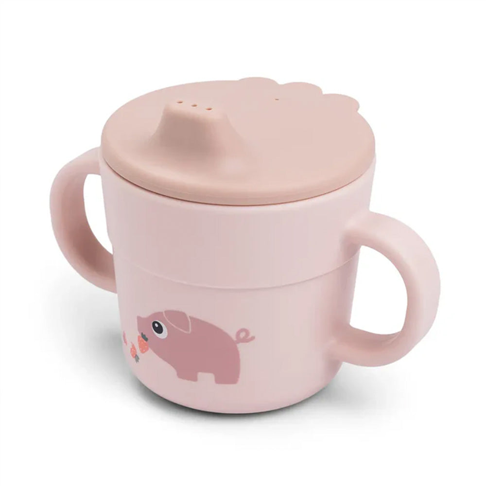 Vaso con boquilla Foodie Tiny Farm rosa Done By Deer