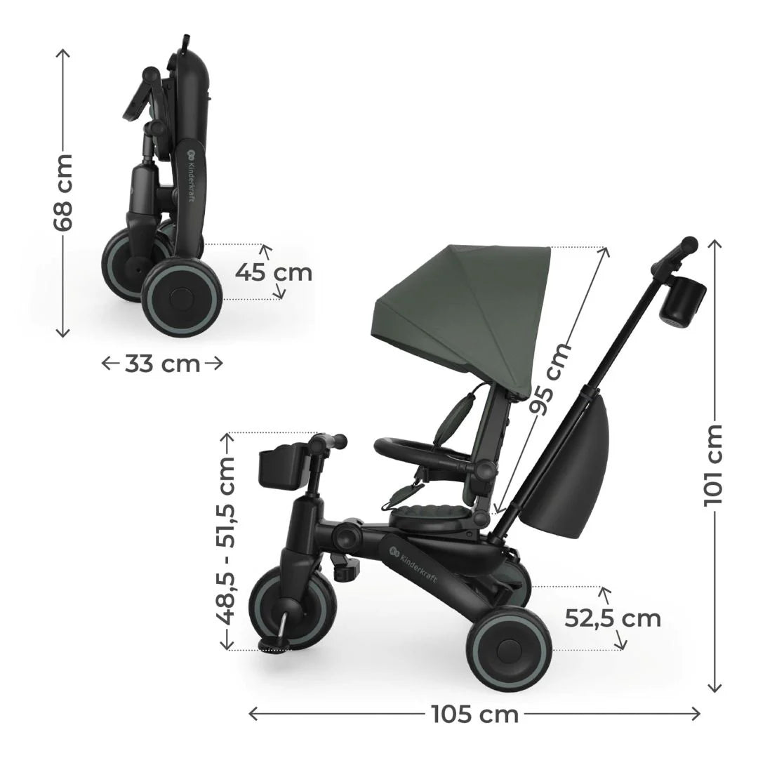 Triciclo evolutivo 6 en 1 Jazz 3 Green KinderKraft