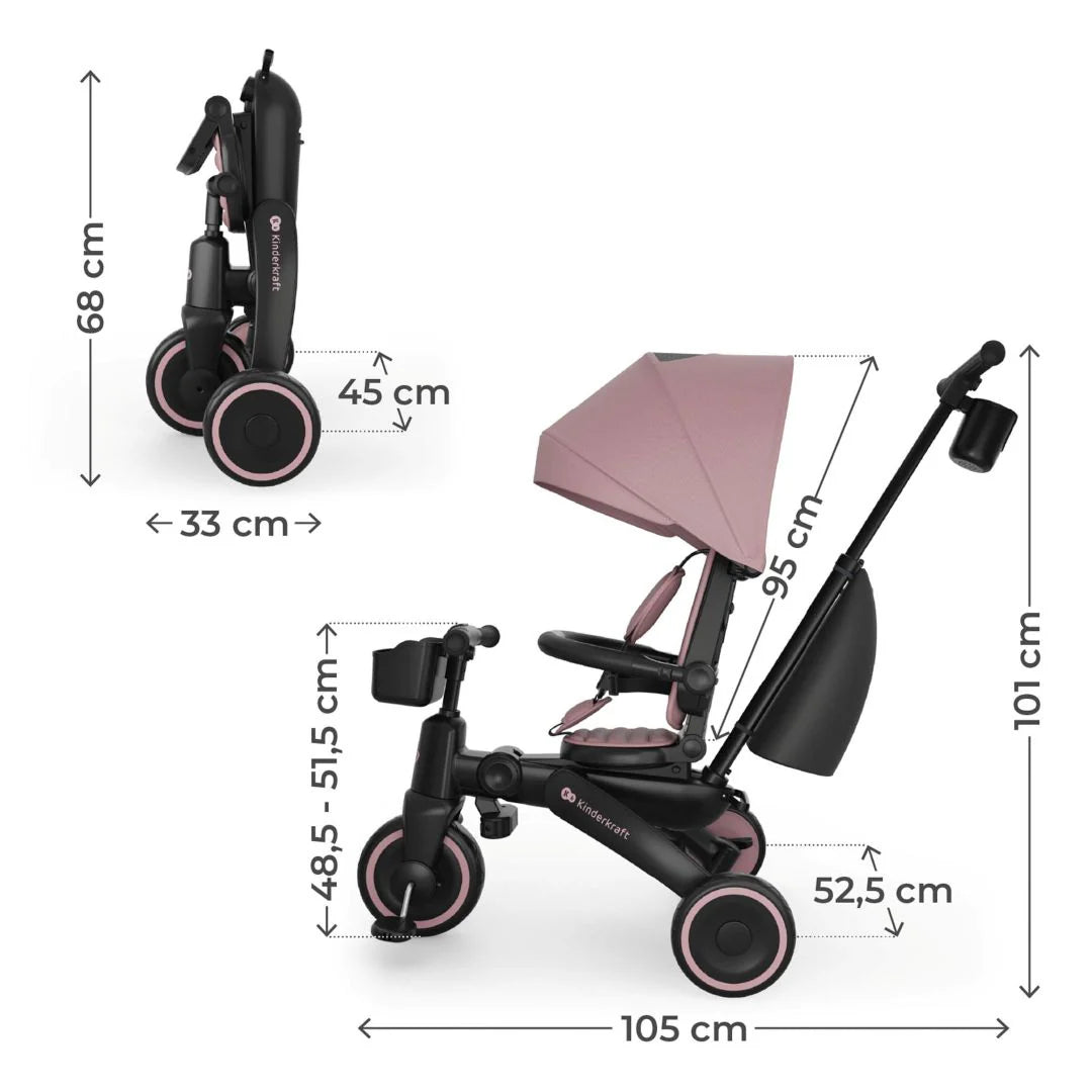 Triciclo evolutivo 6 en 1 Jazz 3 Pink KinderKraft