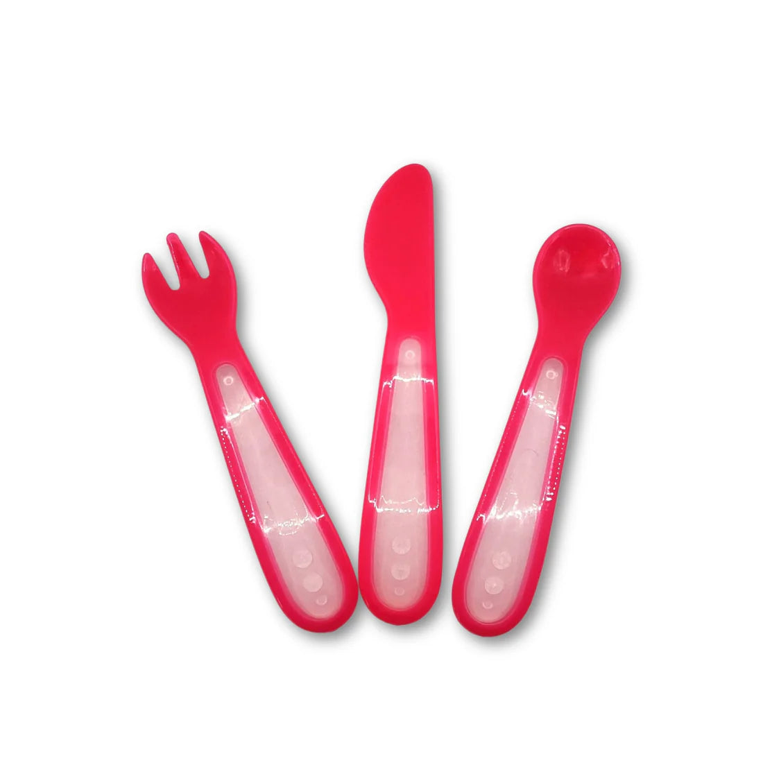 Primer Set de Cubiertos de Plástico Rosado The Baby Nation