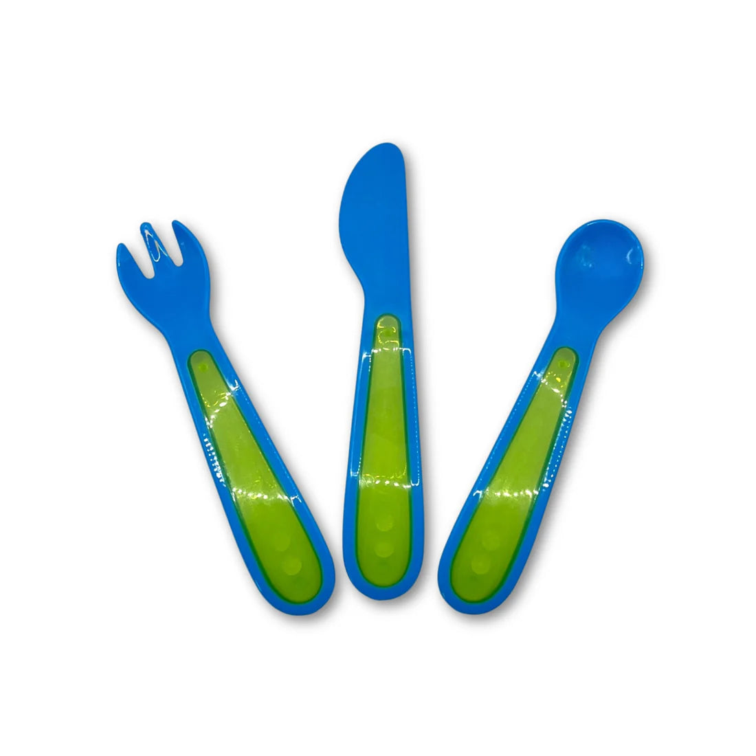 Primer Set de Cubiertos de Plástico Azul The Baby Nation