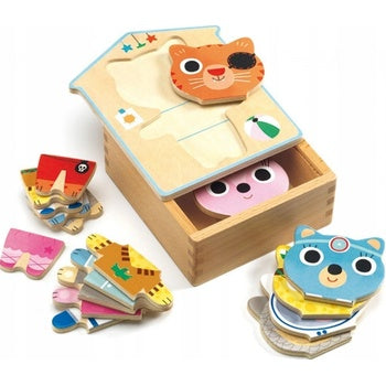 Rompecabezas mezcla de disfraces de gatos Djeco