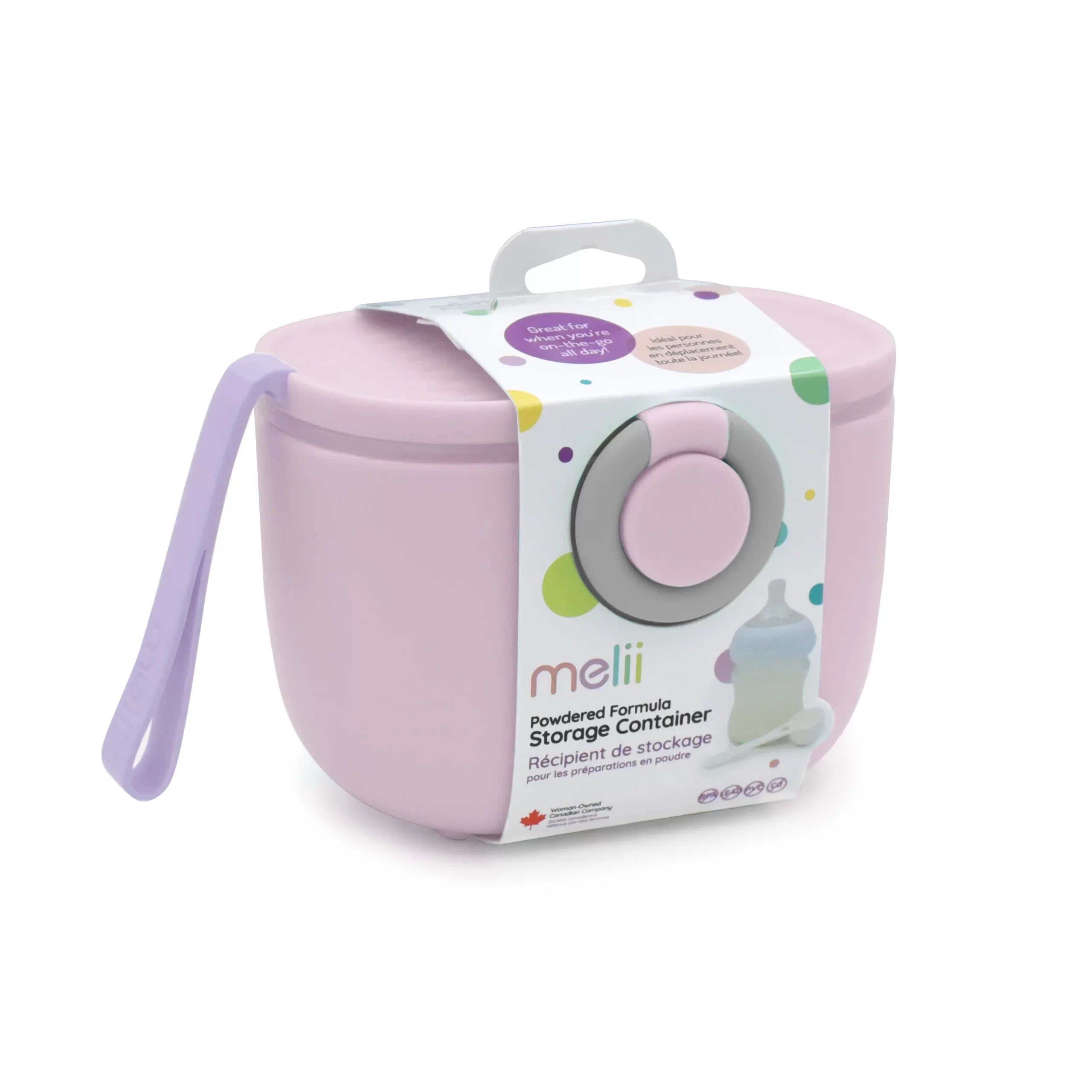 Contenedor para almacenar fórmula Rosado Melii