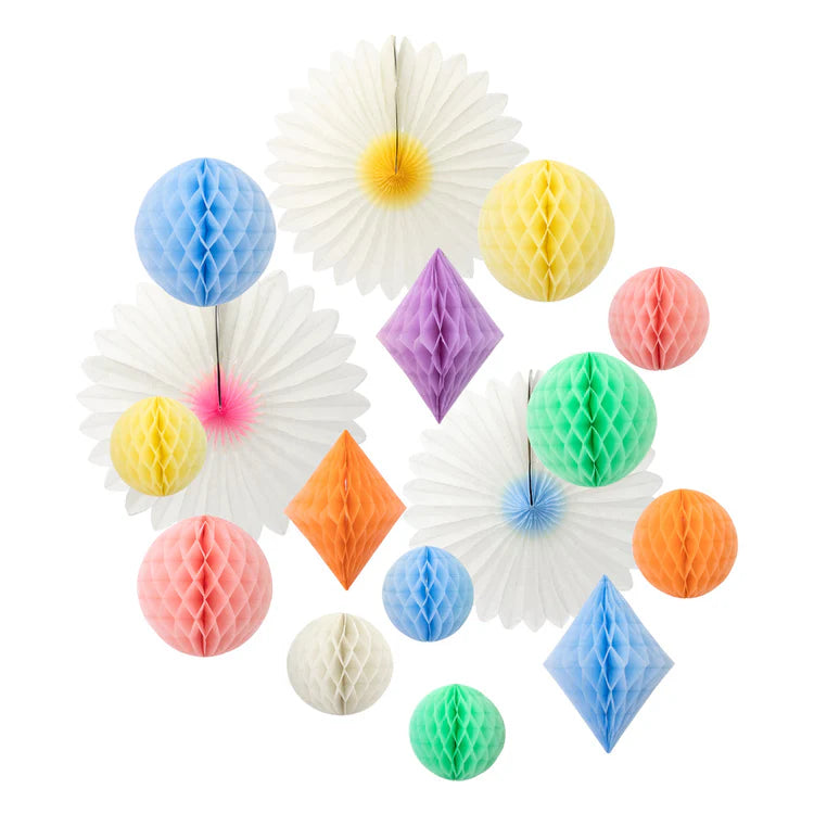 Kit de decoración honeycomb balls pastel Meri Meri