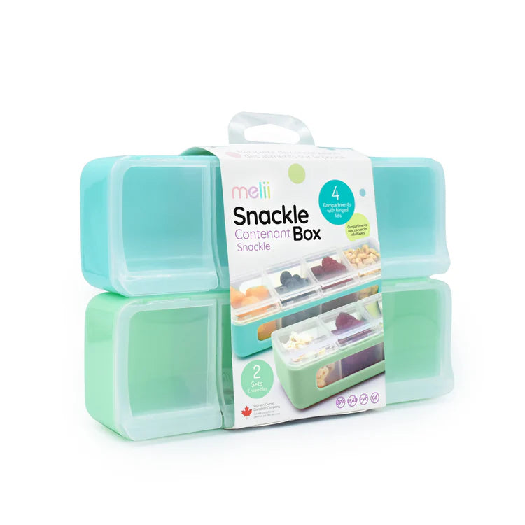 Pack de 2 Contenedores de 4 Compartimientos Azul/Menta Melii