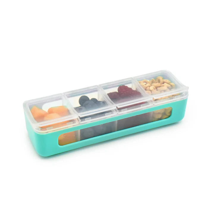 Pack de 2 Contenedores de 4 Compartimientos Azul/Menta Melii