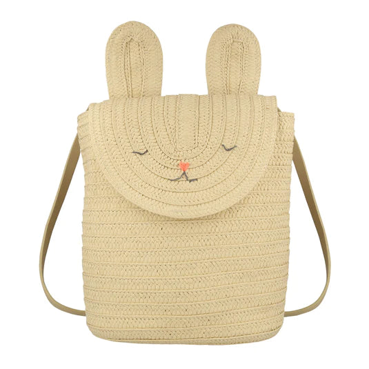 Mochila de rafia con forma de conejo Meri Meri