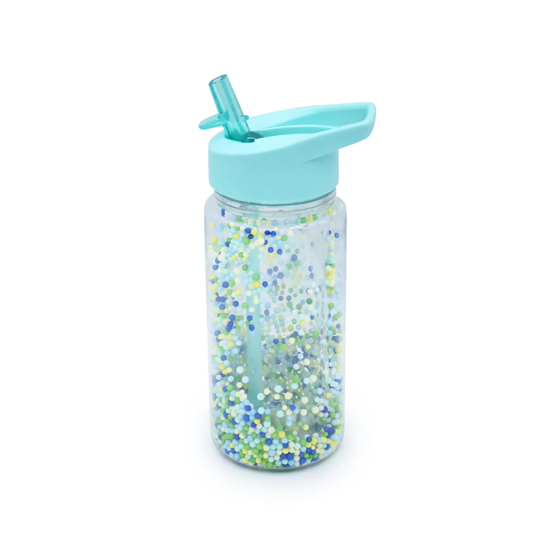 Botella de agua de doble pared con bombilla Azul Melii