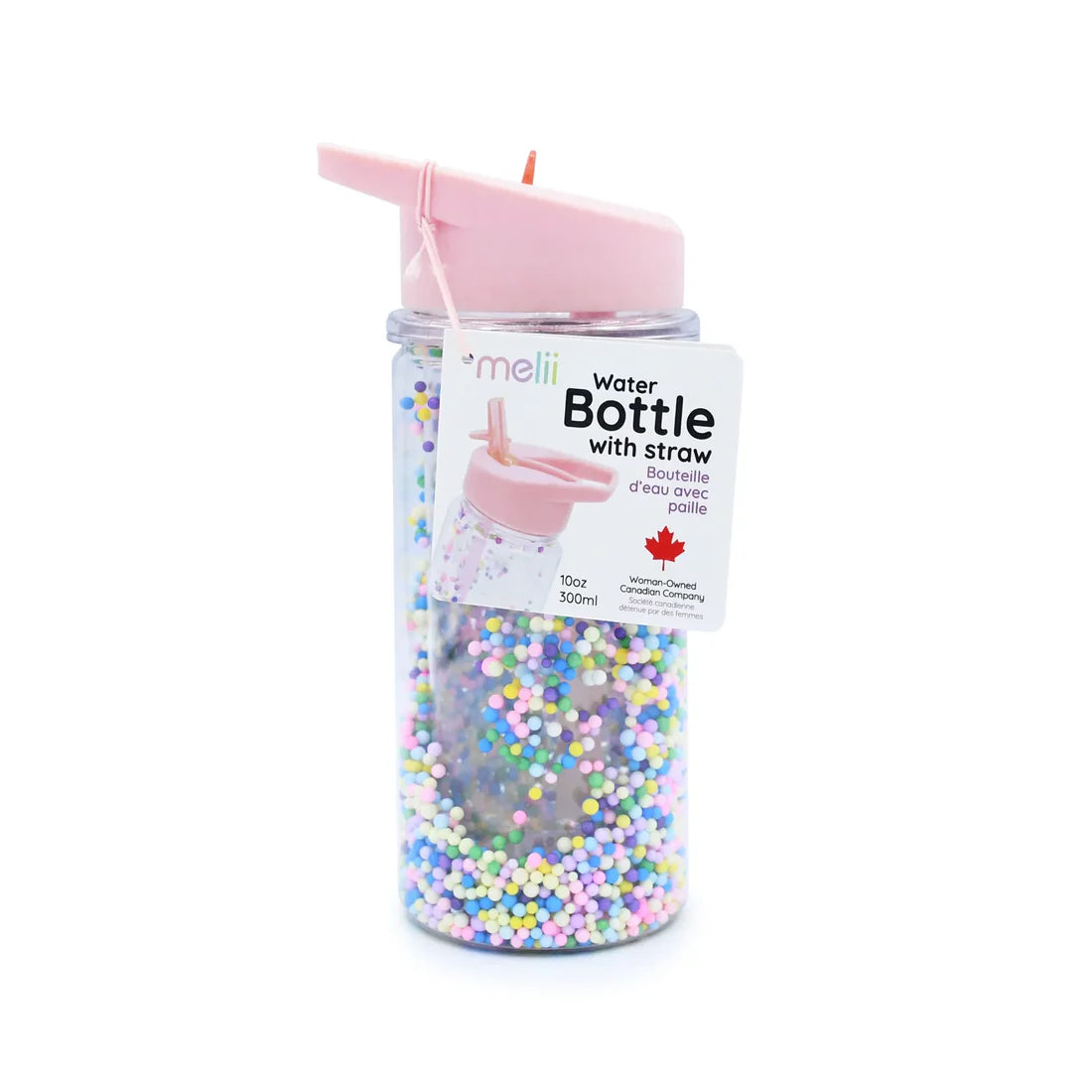 Botella de agua de doble pared con bombilla Rosado Melii