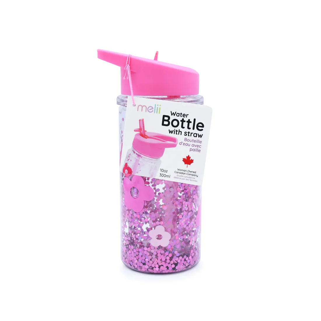 Botella de agua de doble pared con bombilla Flores Melii