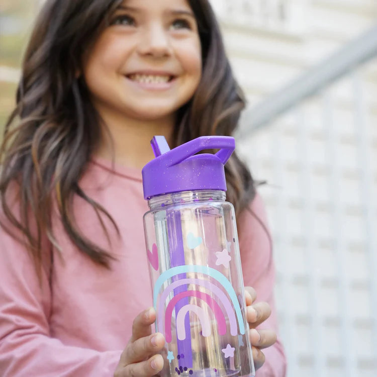 Botella de agua de doble pared con bombilla Arcoíris Melii