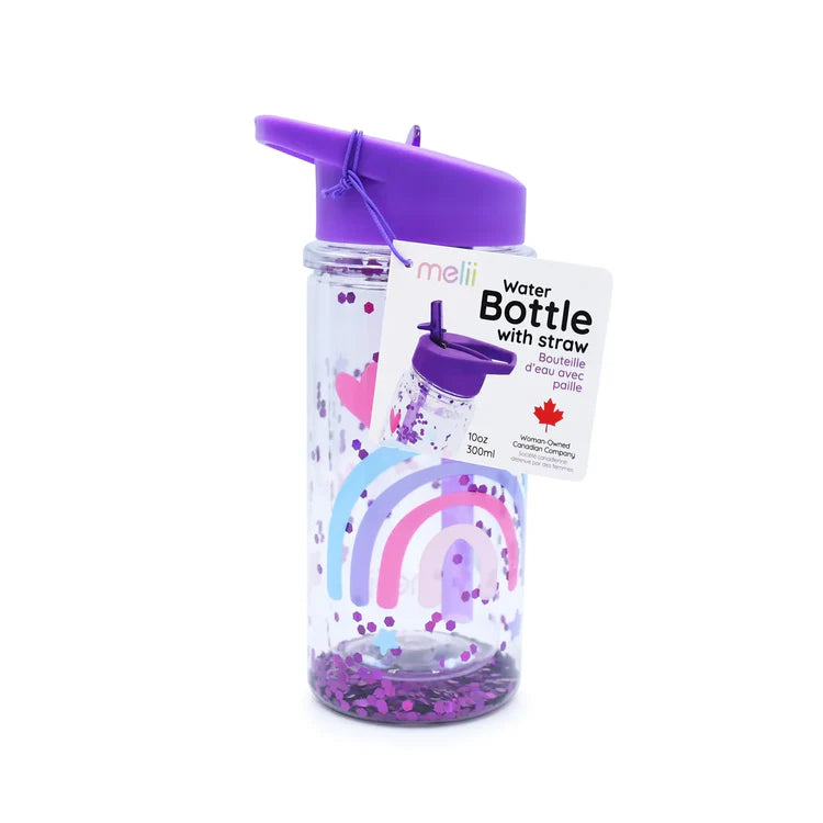 Botella de agua de doble pared con bombilla Arcoíris Melii