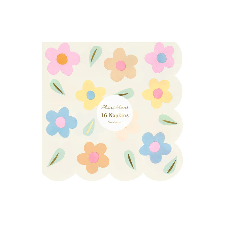 Servilletas con diseño de margaritas pastel grandes Meri Meri